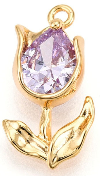 Purple Gem Flower (21x11x4.5mm)