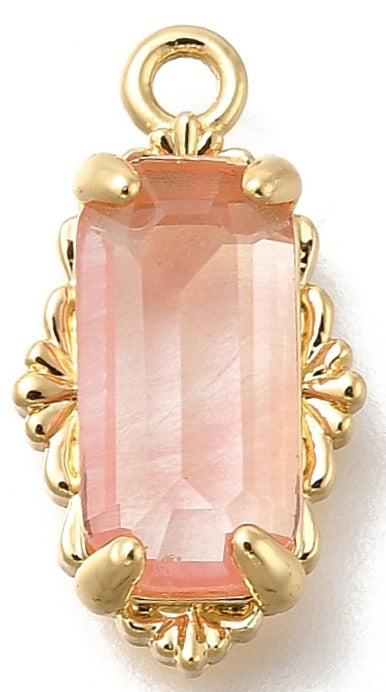Rectangle Charm- Pink
