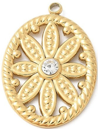 Oval Flower with Dimond