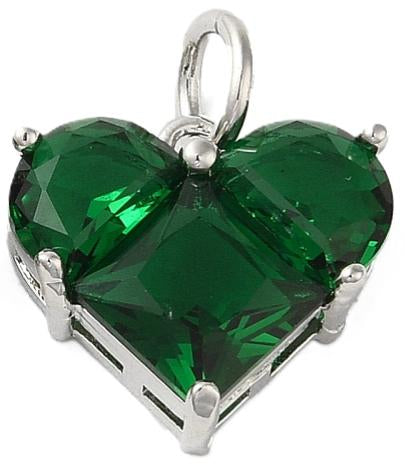 Green Crystal Heart Pendant