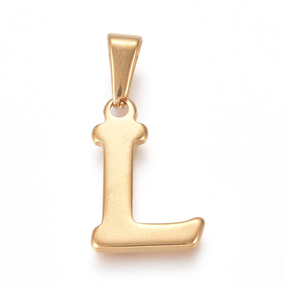 Gold Stainless steel letter charm for custom charm necklaces and bracelets
