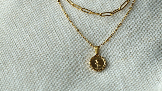 Vintage Rose Charm Necklace Stack