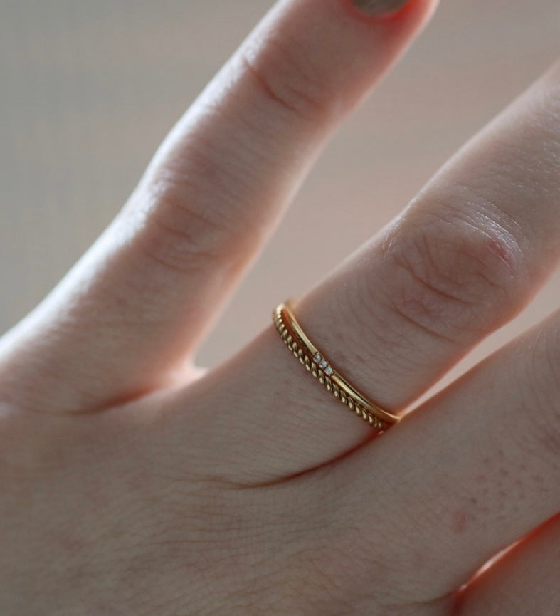 The Fine Line Pavé Ring