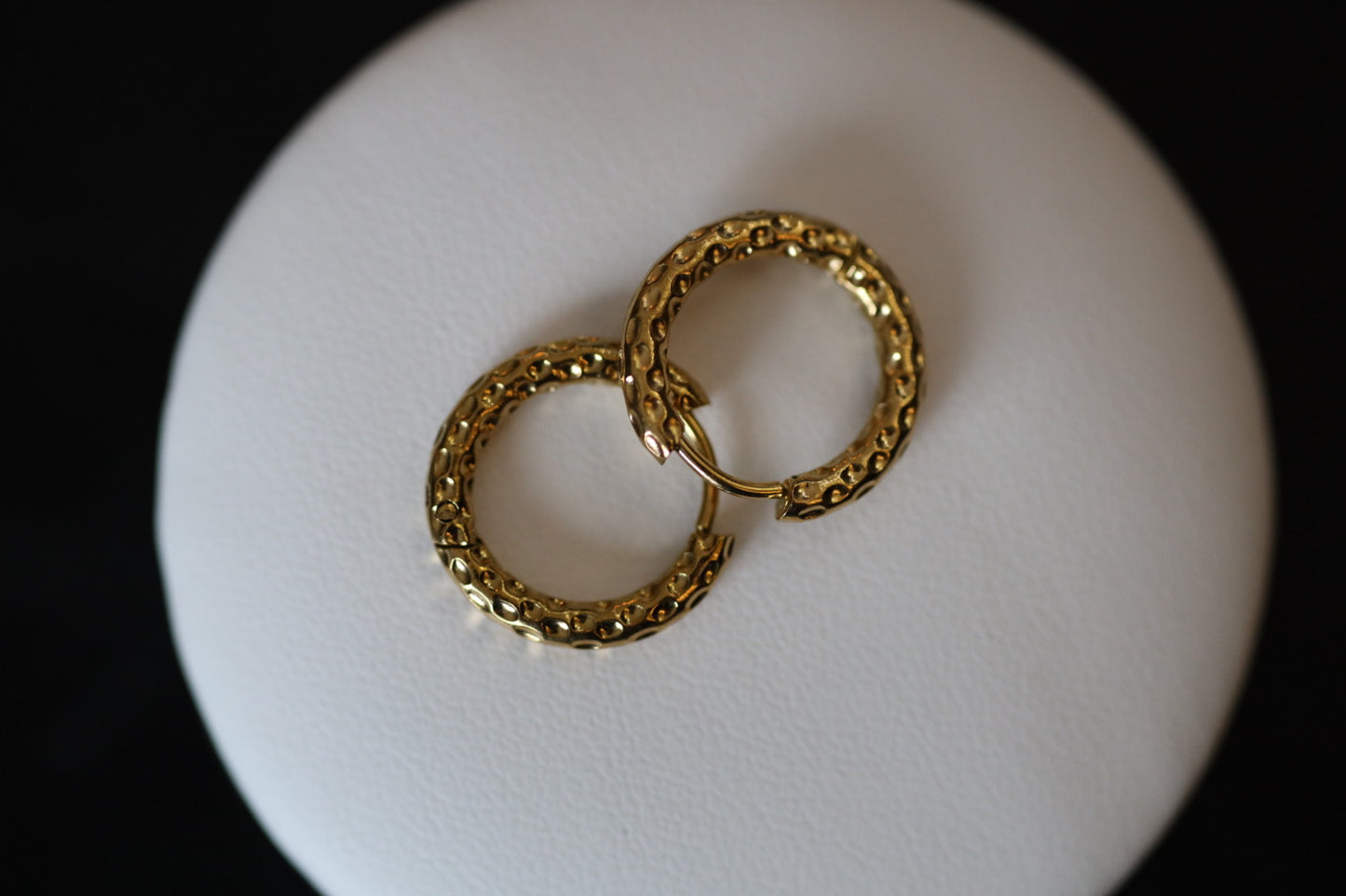 Arlo Textured Huggies - Gold Plated Stainless Steel