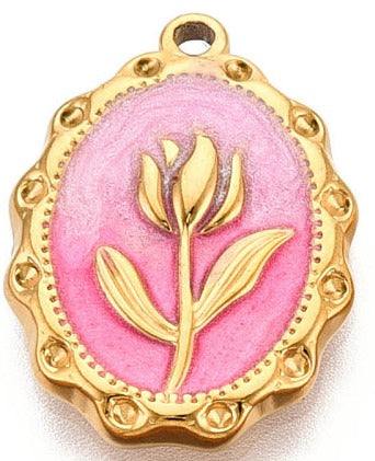 Vintage Flower Pendant (21.5x15.5x3mm)