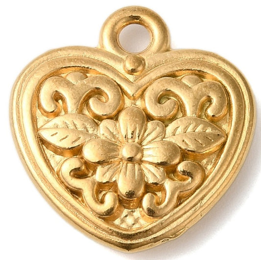 Flower Heart Pendant (20x19x4.5mm)