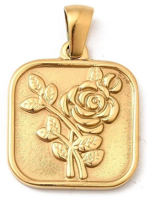 Square Flower Pendant (20.5x17.5x2mm)