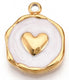 White and Gold Heart Charm