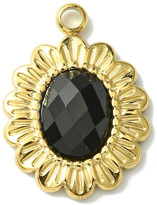 Oval Flower-Black