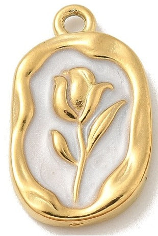 White Enamel Flower