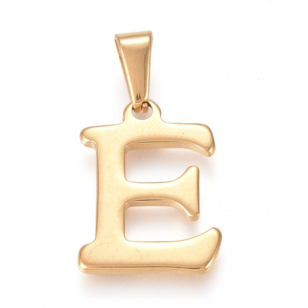 Gold Stainless steel letter charm for custom charm necklaces and bracelets 