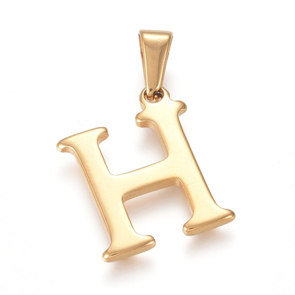 Gold Stainless steel letter charm for custom charm necklaces and bracelets 