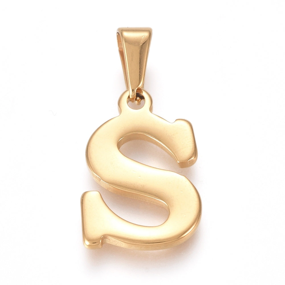 Large Gold Letter Charm - S