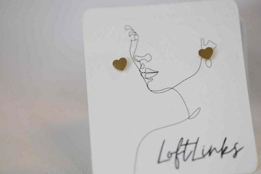 Gold Heart Studs