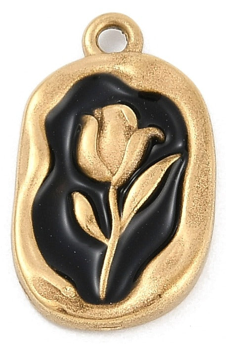 Black Flower Pendant