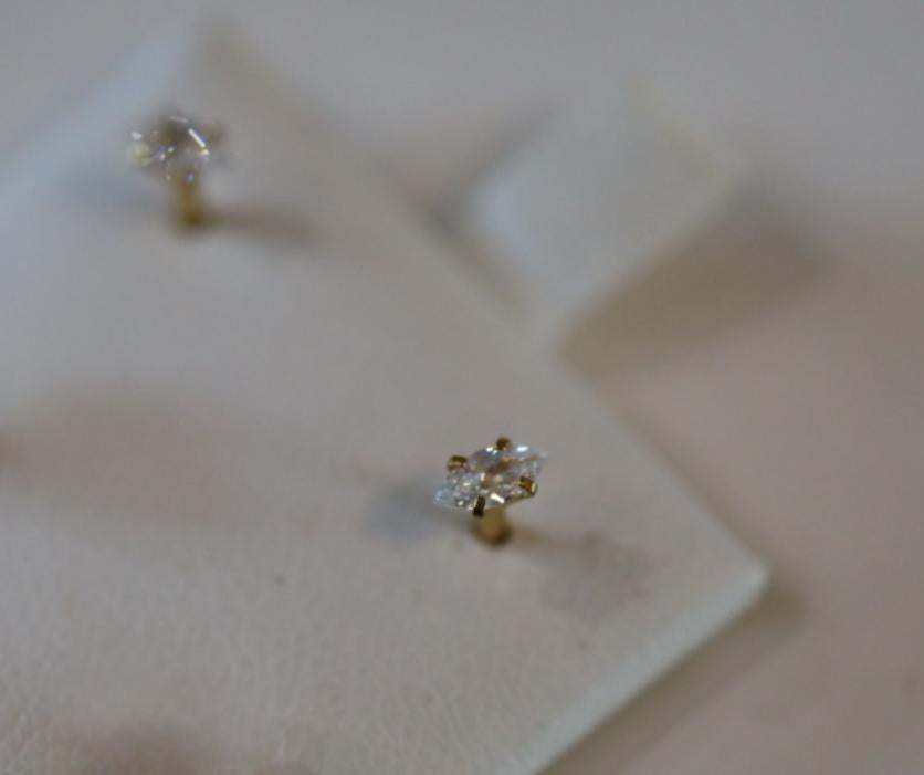 Stella Flat Back Studs – Gold Surgical Steel